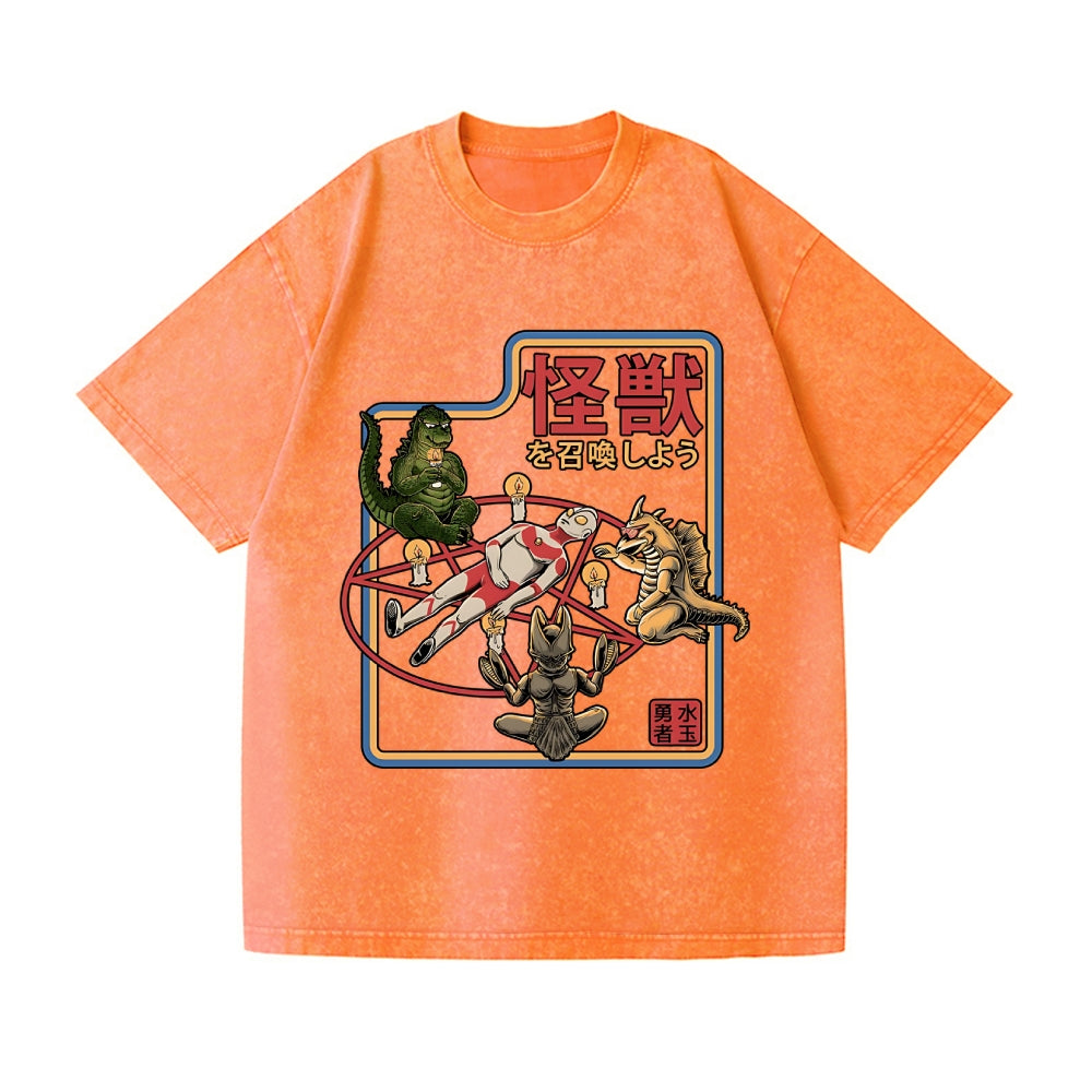 Kaiju Vintage Wash Japanese Design T-Shirt