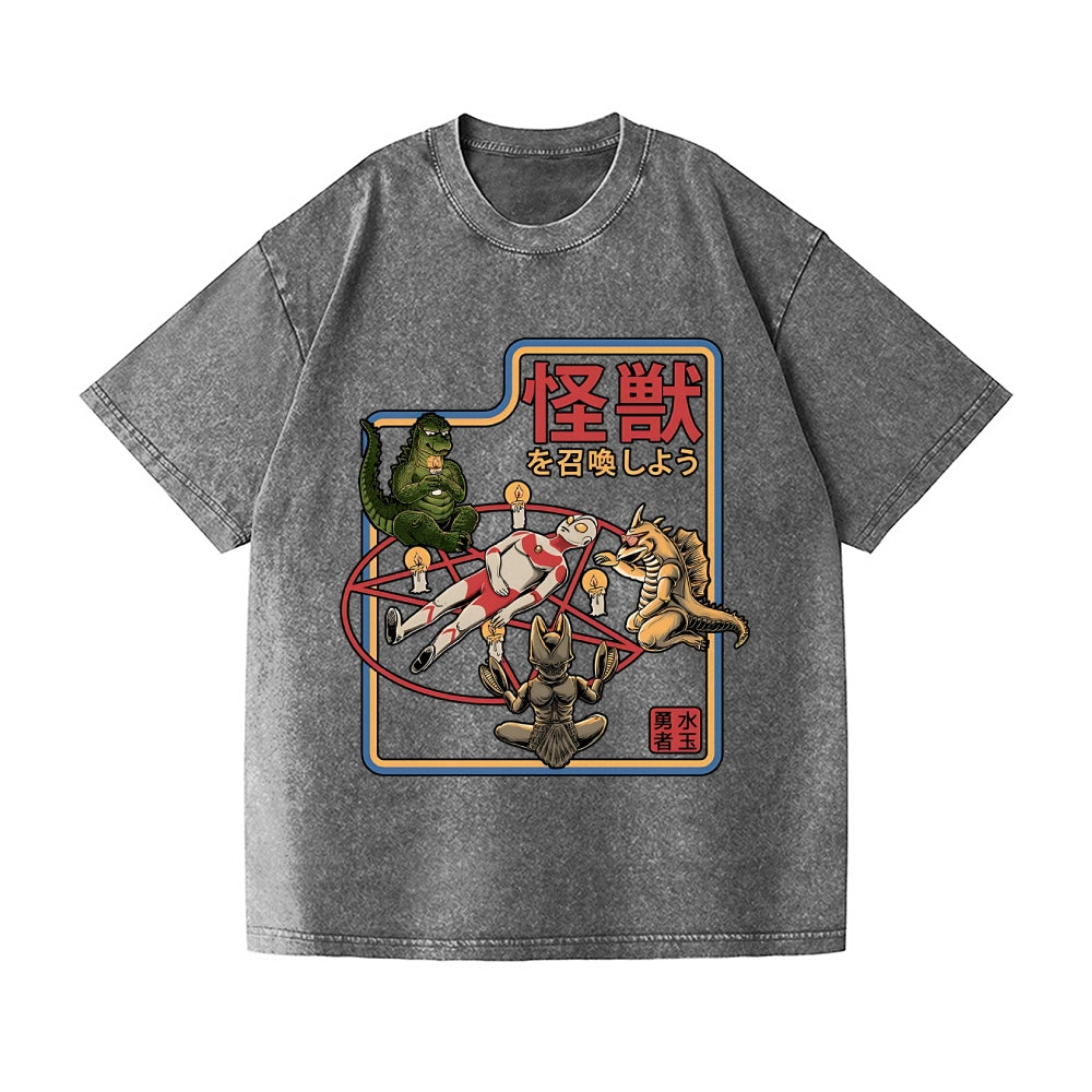 Kaiju Vintage Wash Japanese Design T-Shirt