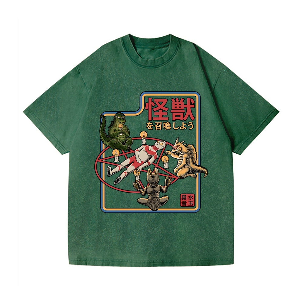 Kaiju Vintage Wash Japanese Design T-Shirt