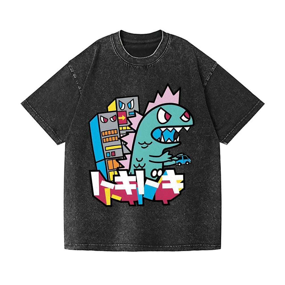 TD Kaiju Vintage Wash Japanese Design T-Shirt