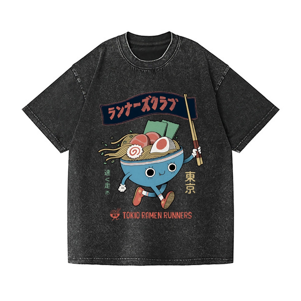 Tokyo Ramen Runners Vintage Wash Japanese Design T-Shirt