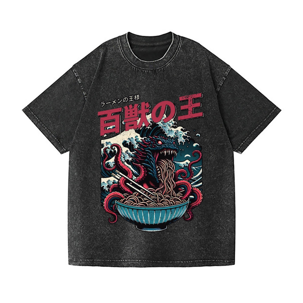 Ramen Beast Vintage Wash Japanese Design T-Shirt