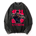 Fist of the North Star Vintage Cotton Wash Crewneck Long-Sleeve T-Shirt