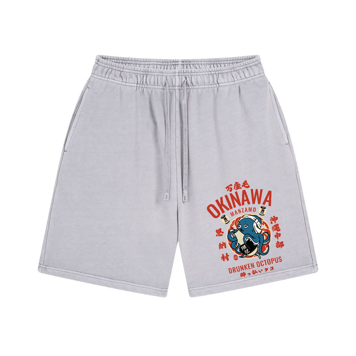 Okinawa Drunken Octopus Vintage Pure Thick Cotton Shorts