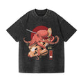 Octopus Samurai Vintage Wash Japanese Design T-Shirt