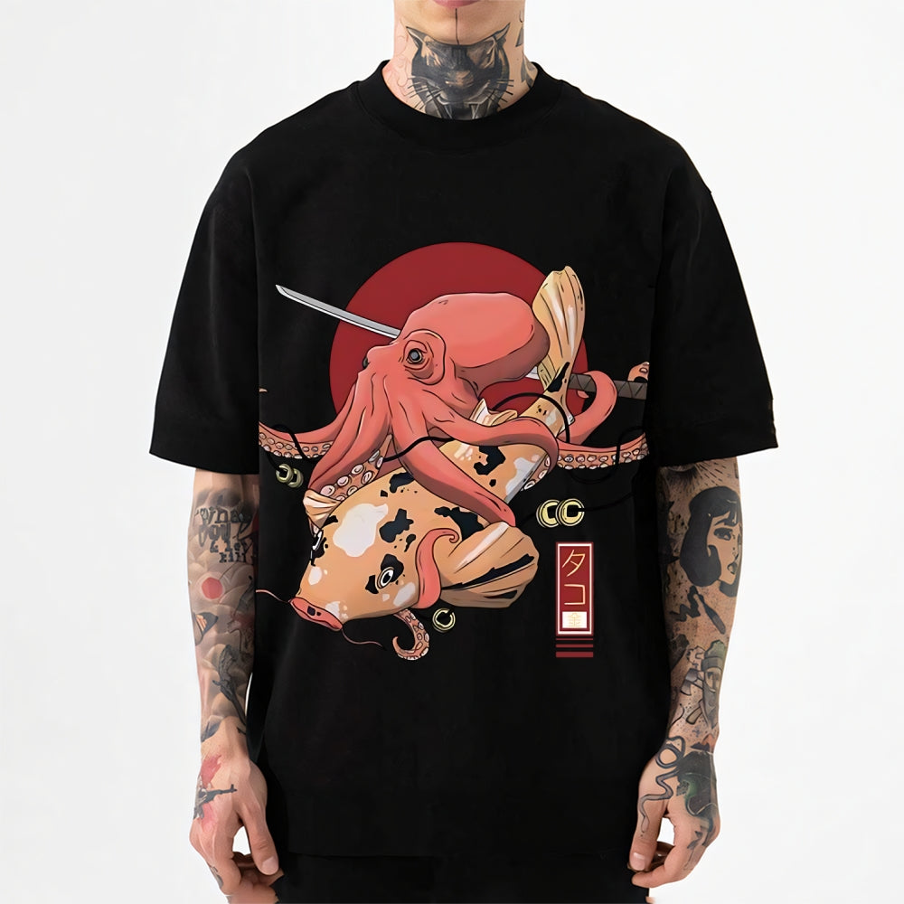 Octopus Samurai Japanese Style Classic Tee