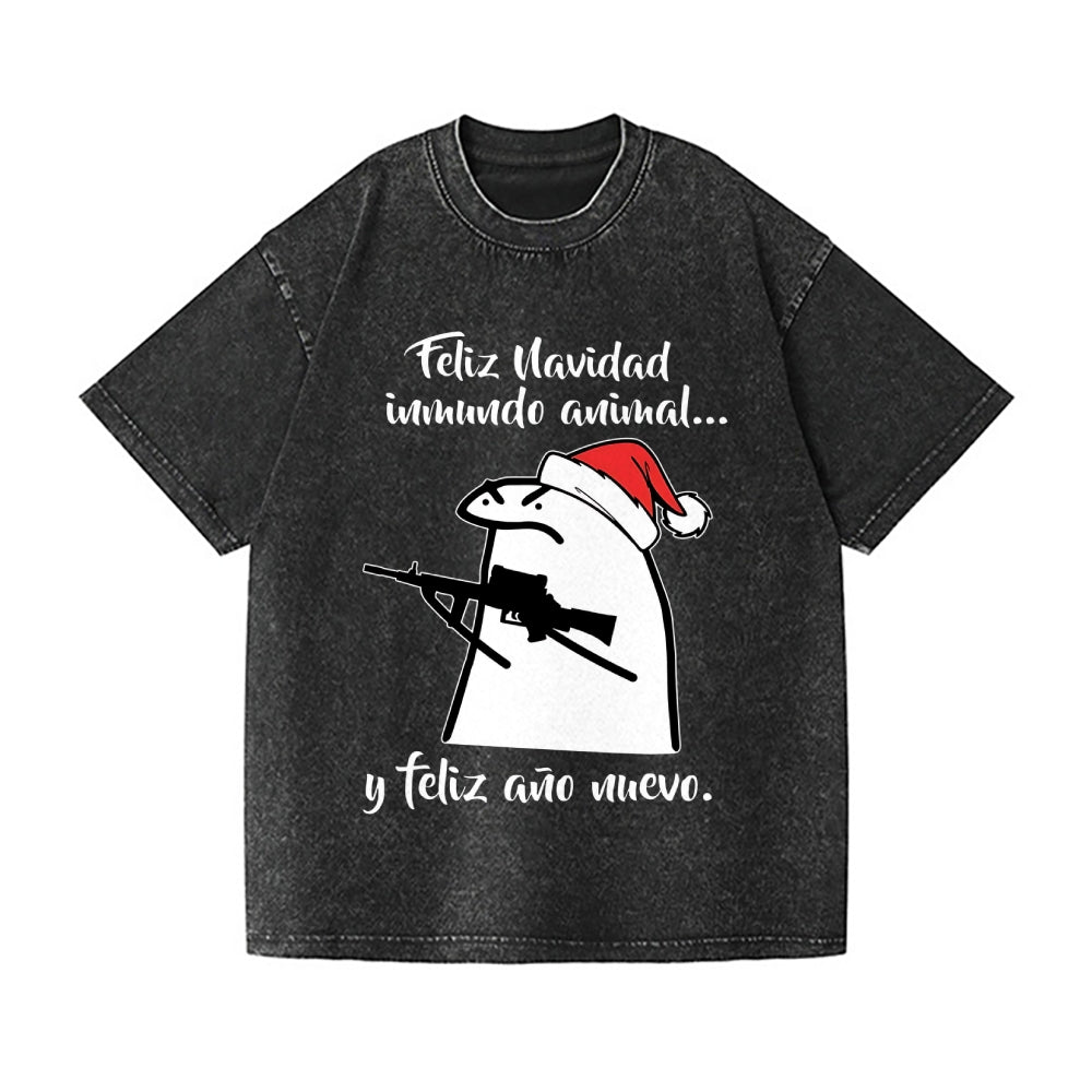 Merry Christmas Vintage Wash Japanese Design T-Shirt
