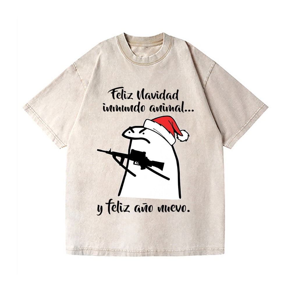 Merry Christmas Vintage Wash Japanese Design T-Shirt