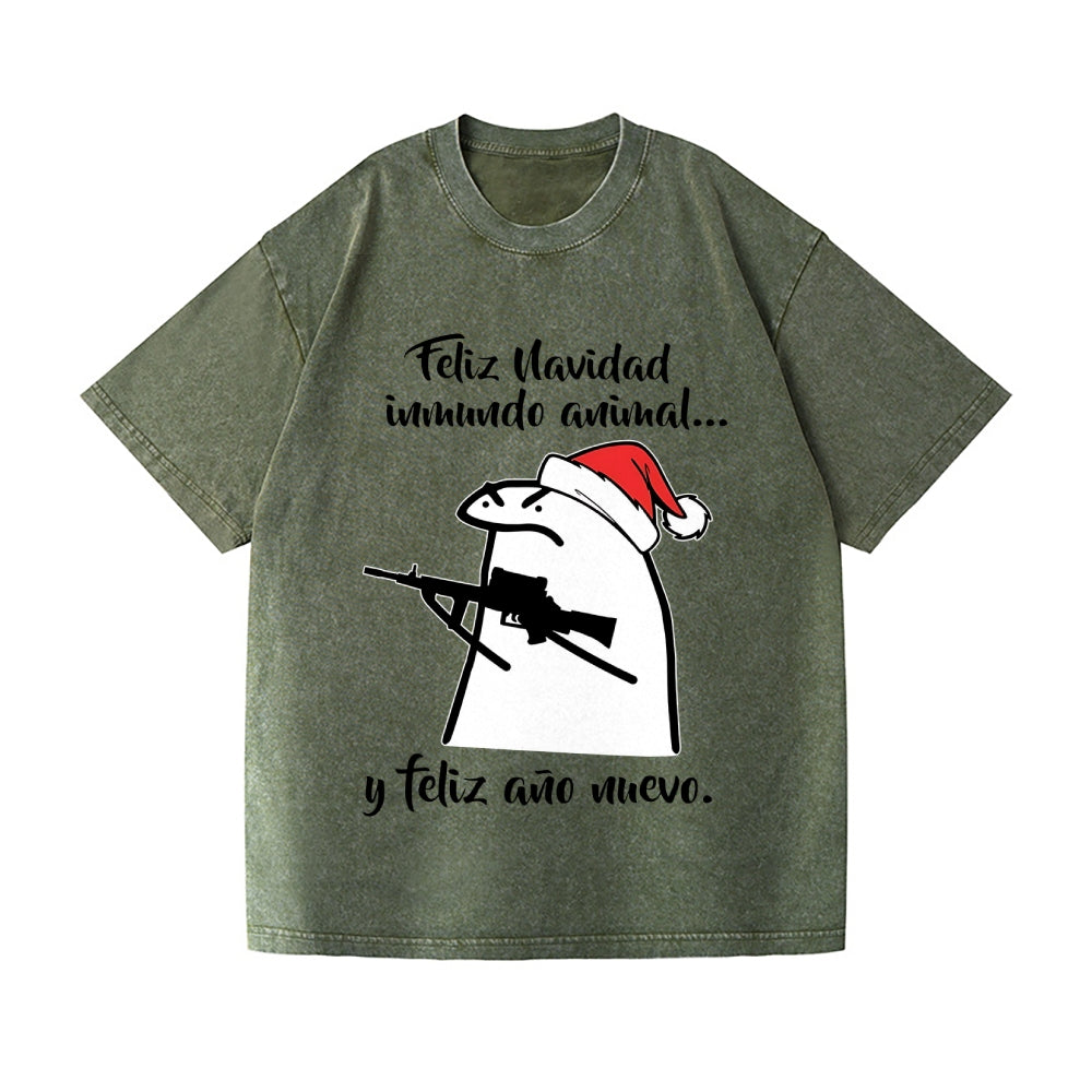 Merry Christmas Vintage Wash Japanese Design T-Shirt