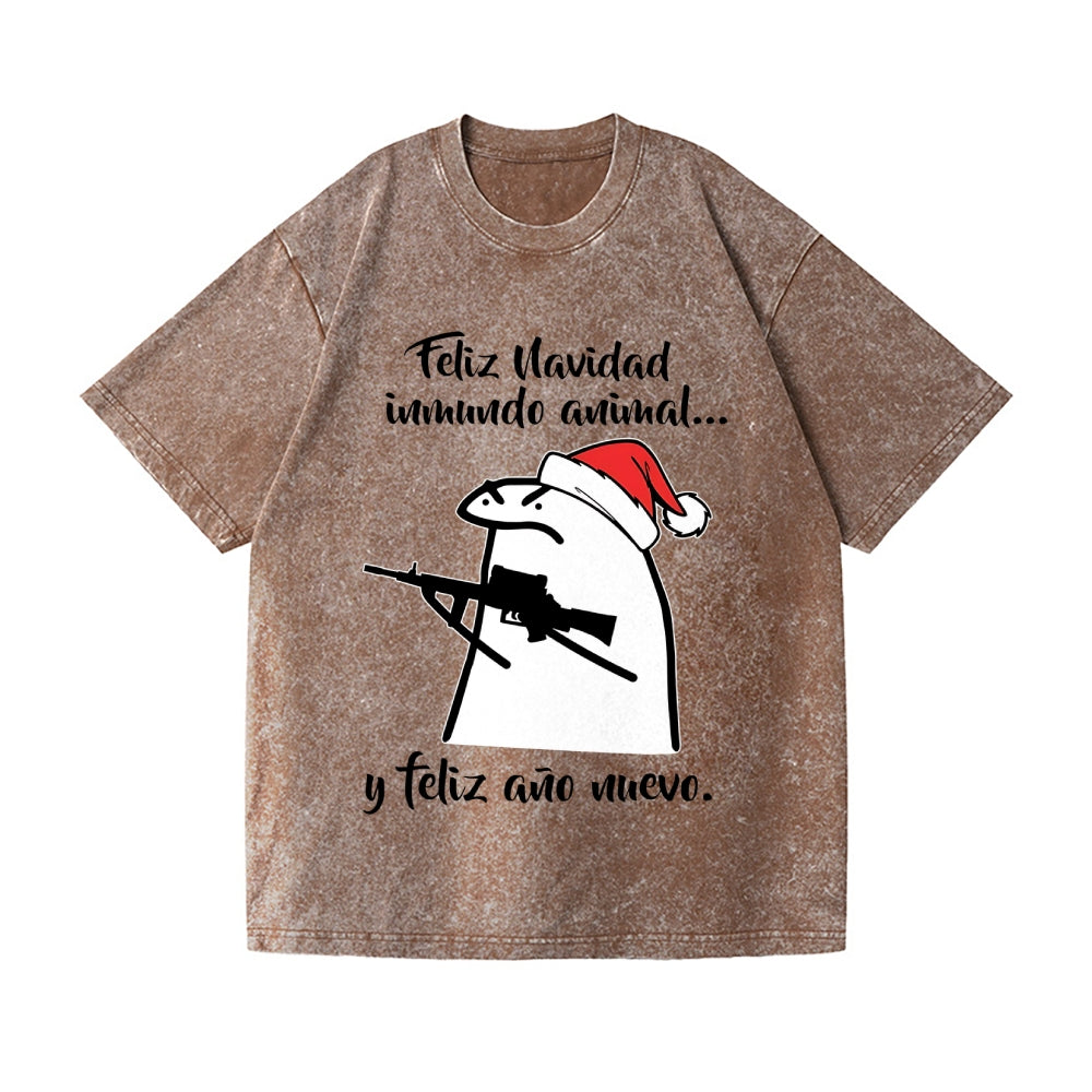 Merry Christmas Vintage Wash Japanese Design T-Shirt