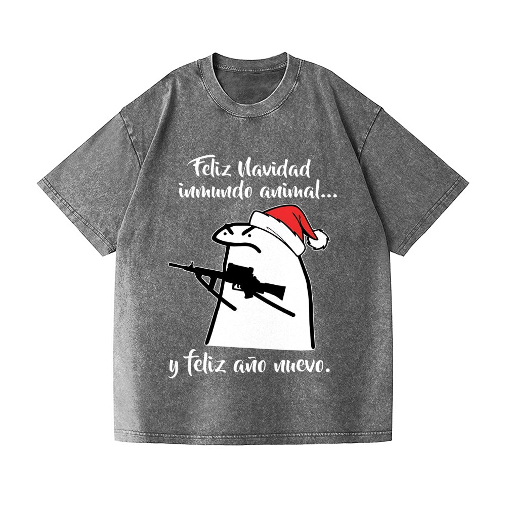 Merry Christmas Vintage Wash Japanese Design T-Shirt