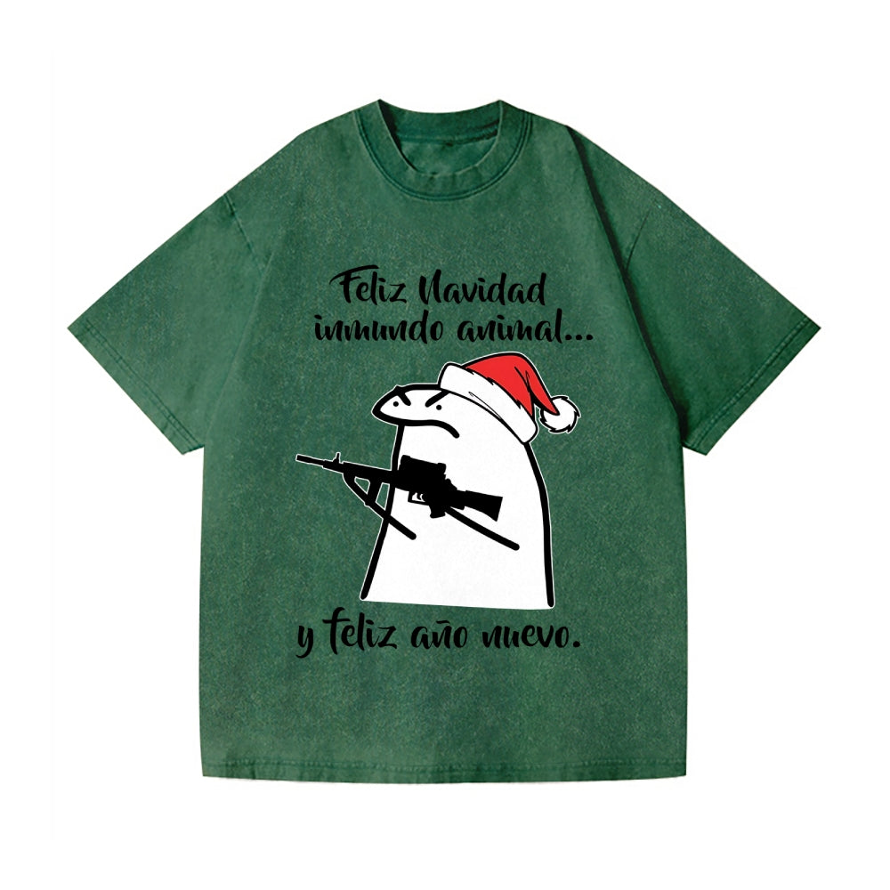 Merry Christmas Vintage Wash Japanese Design T-Shirt