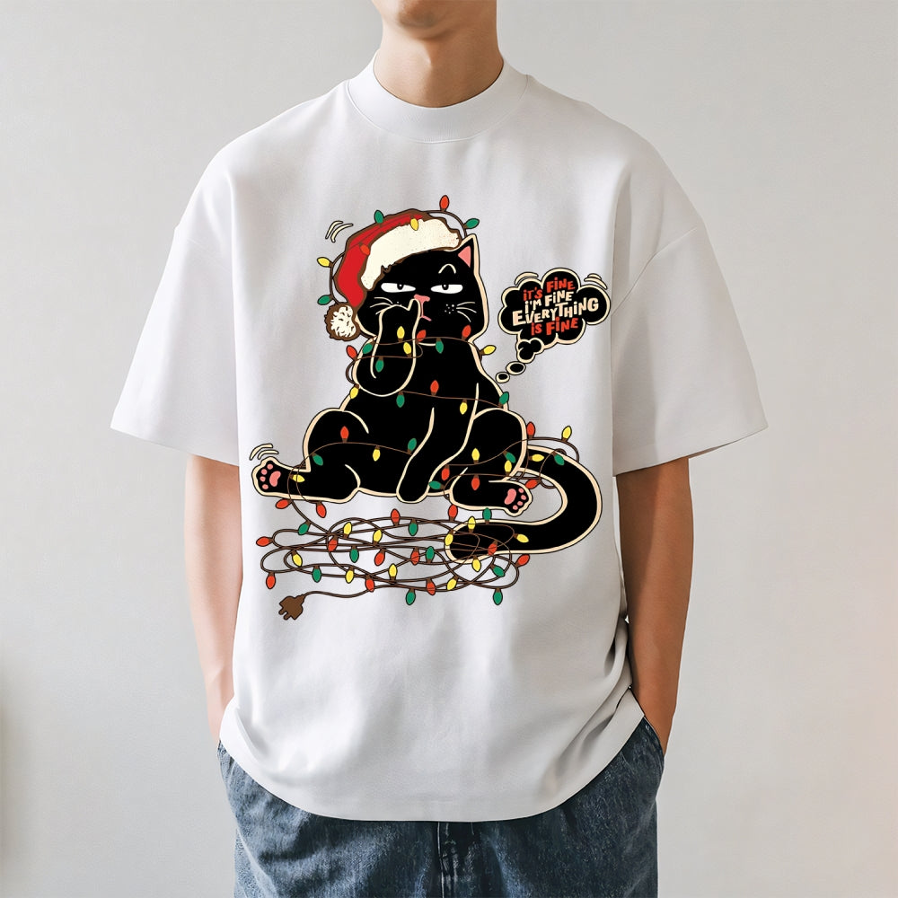 Merry Christmas black cat Japanese Style Classic Tee