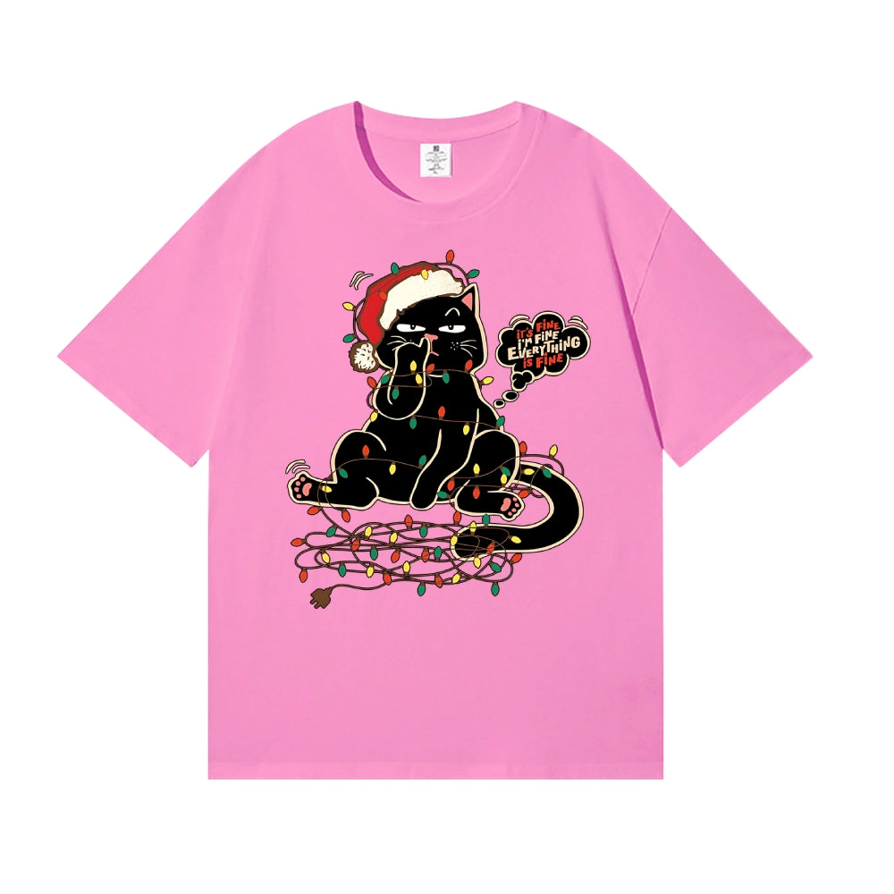 Merry Christmas black cat Japanese Style Classic Tee
