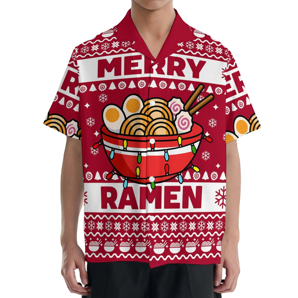 Merry Christmas Ramen Japanese Style Camp Shirt