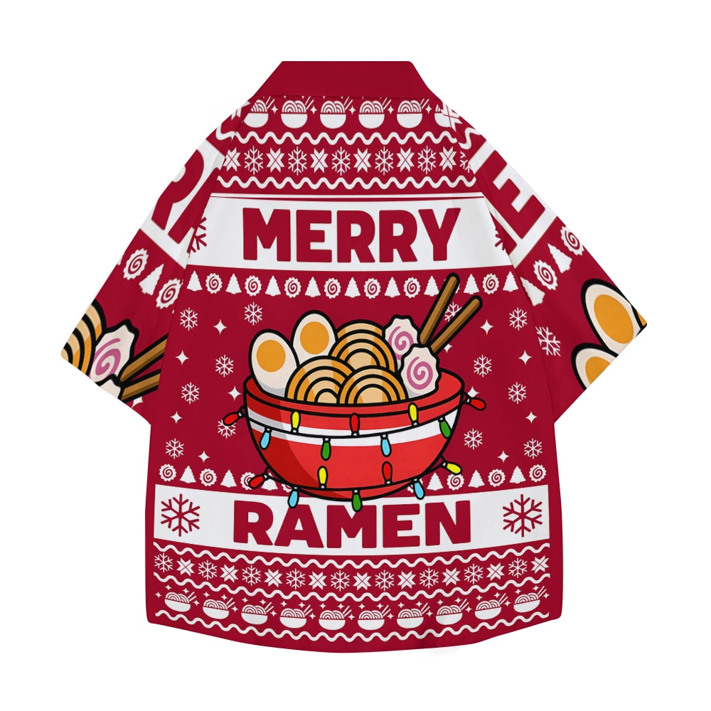 Merry Christmas Ramen Japanese Style Camp Shirt