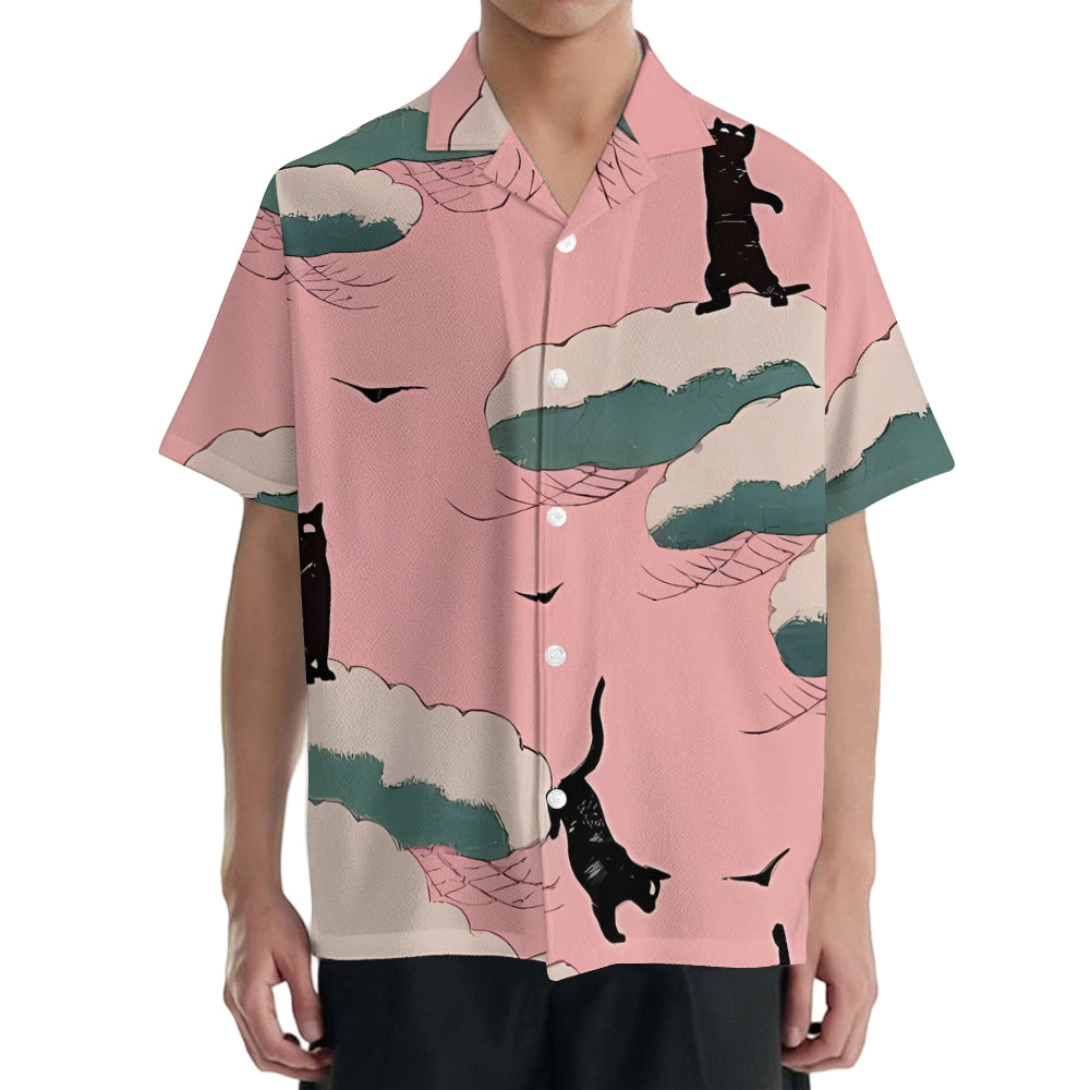 Cat Japanese Style Camp Shirt