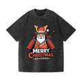 Christmas Samurai Vintage Wash Japanese Design T-Shirt