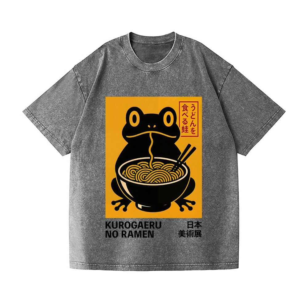 Frog Ramen Vintage Wash Japanese Design T-Shirt