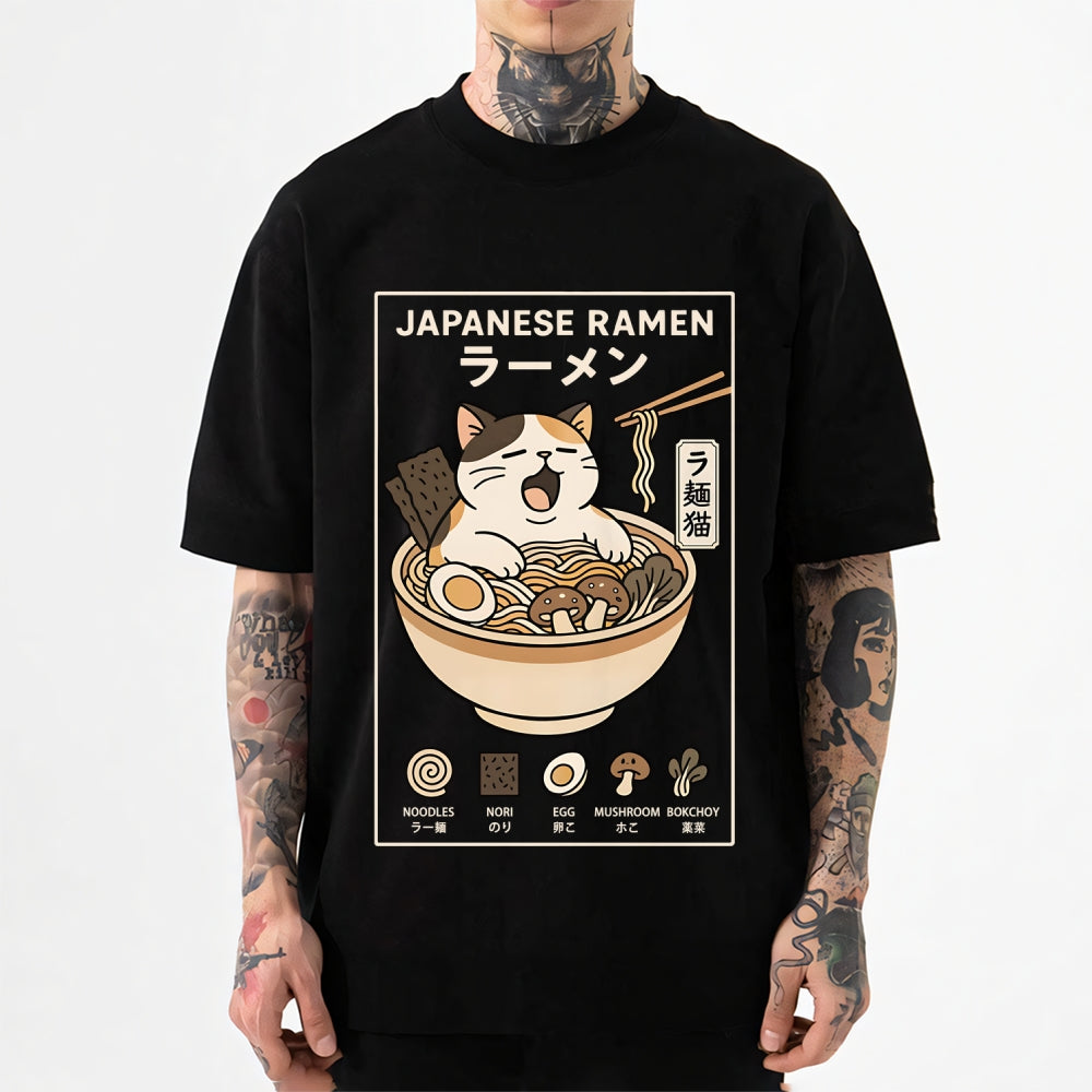 Ramen Cat Japanese Style Classic Tee