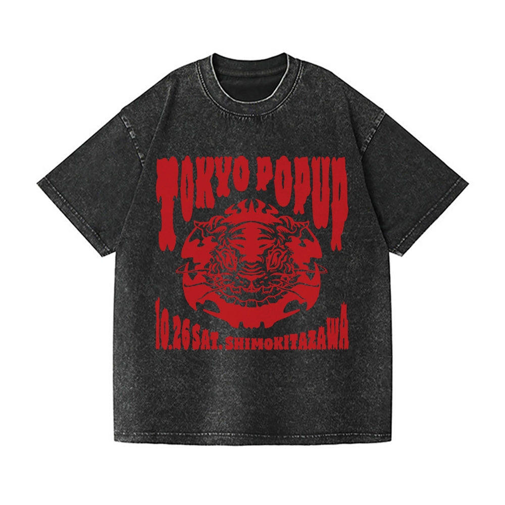 Shimokitazawa Tiger Vintage Wash Japanese Design T-Shirt