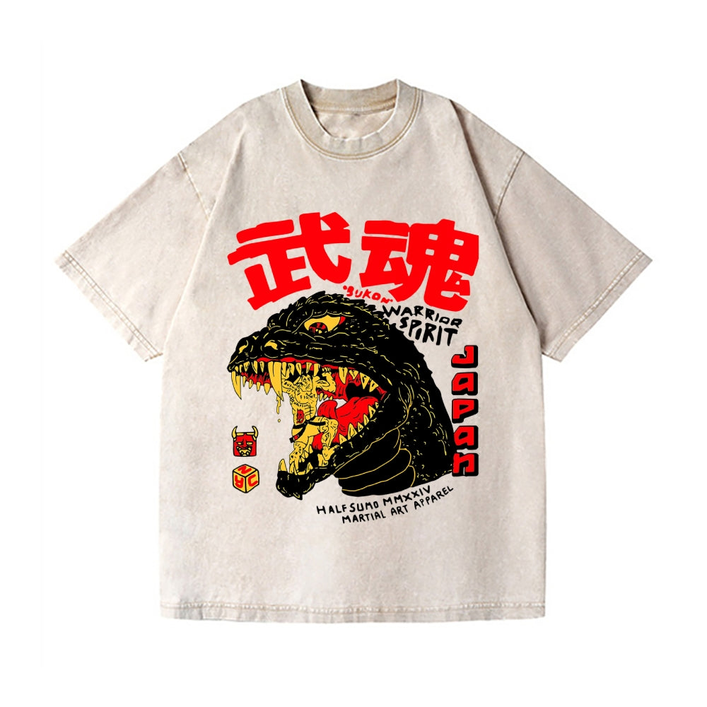 Kaiju Vintage Wash Japanese Design T-Shirt