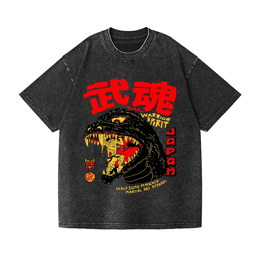 Kaiju Vintage Wash Japanese Design T-Shirt