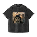 Kaiju Cat Vintage Wash Japanese Design T-Shirt
