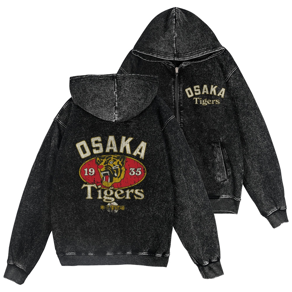 Osaka Tiger Vintage Wash Zip Hoodie