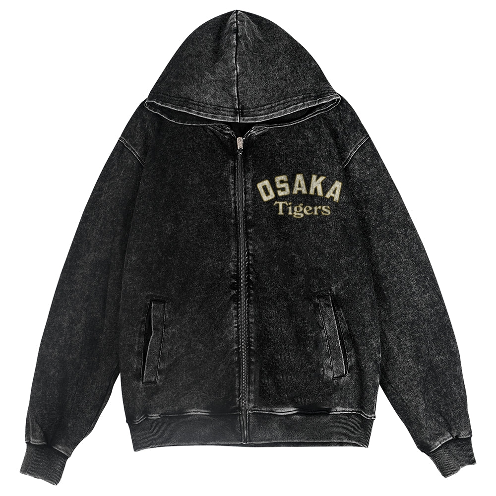 Osaka Tiger Vintage Wash Zip Hoodie