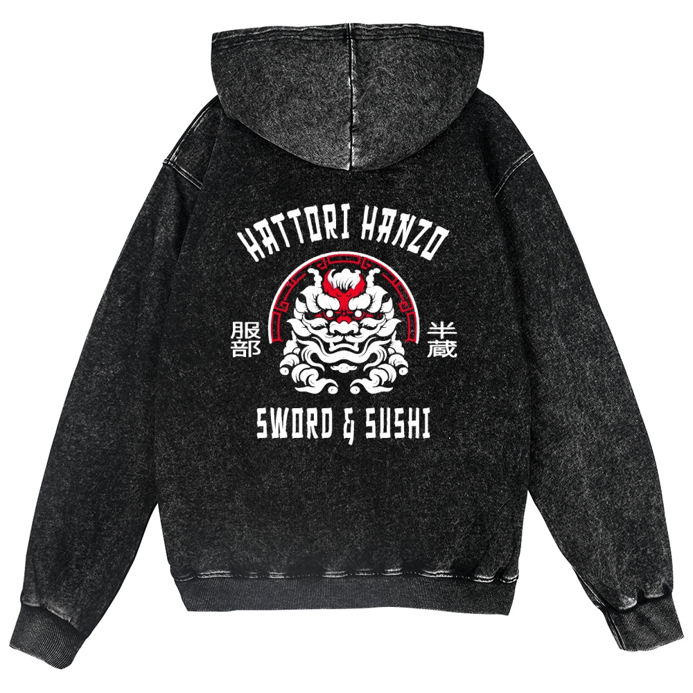 Hattori Hanzo Vintage Wash Zip Hoodie