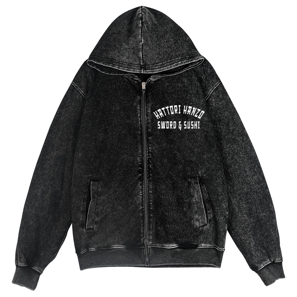 Hattori Hanzo Vintage Wash Zip Hoodie