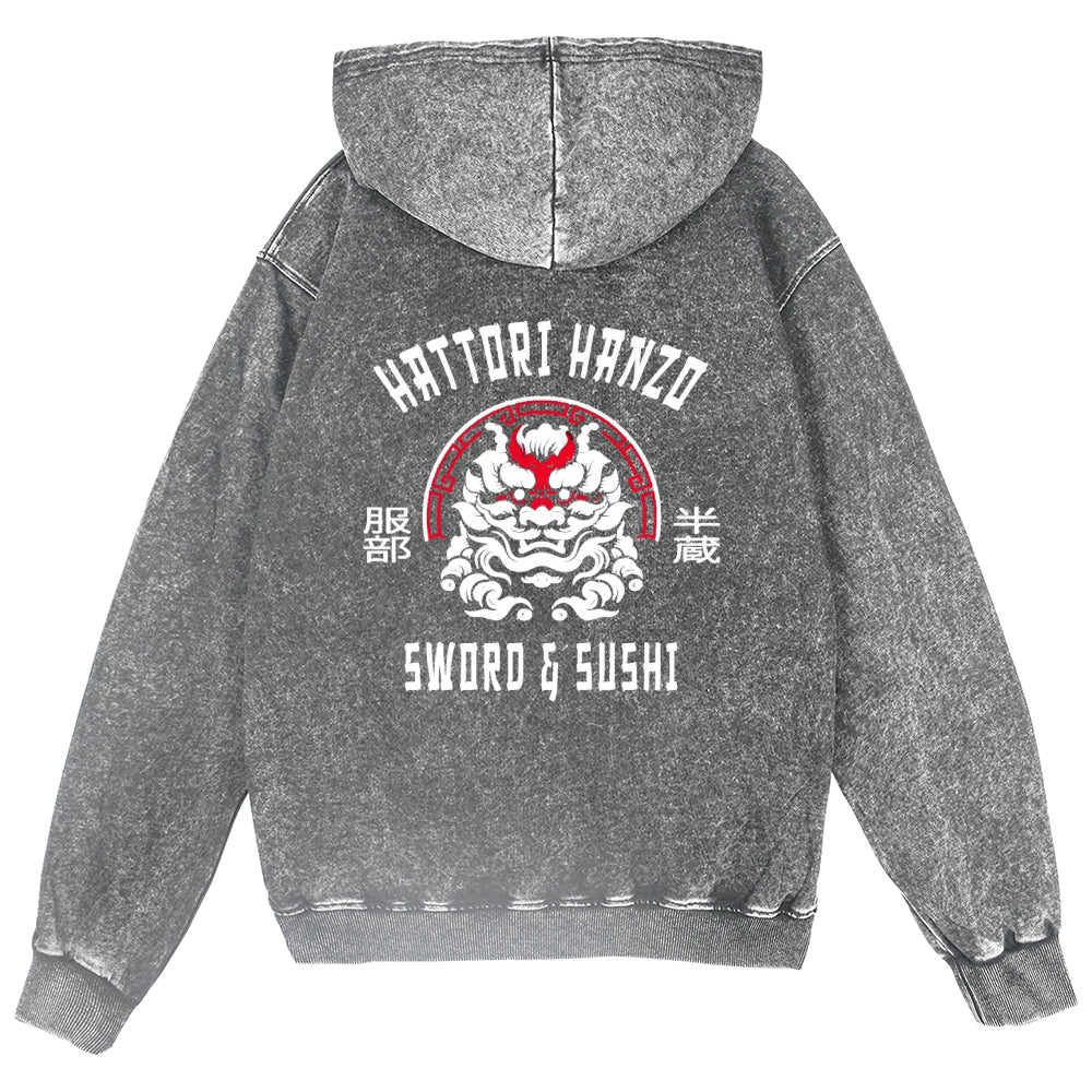 Hattori Hanzo Vintage Wash Zip Hoodie