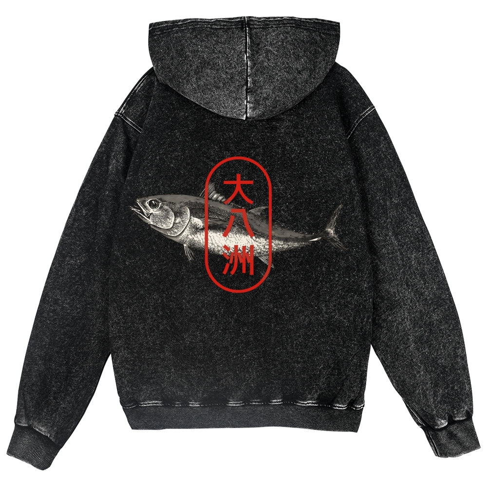 Tuna Fish Vintage Wash Zip Hoodie