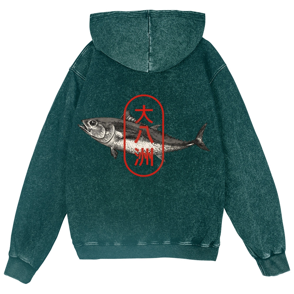 Tuna Fish Vintage Wash Zip Hoodie