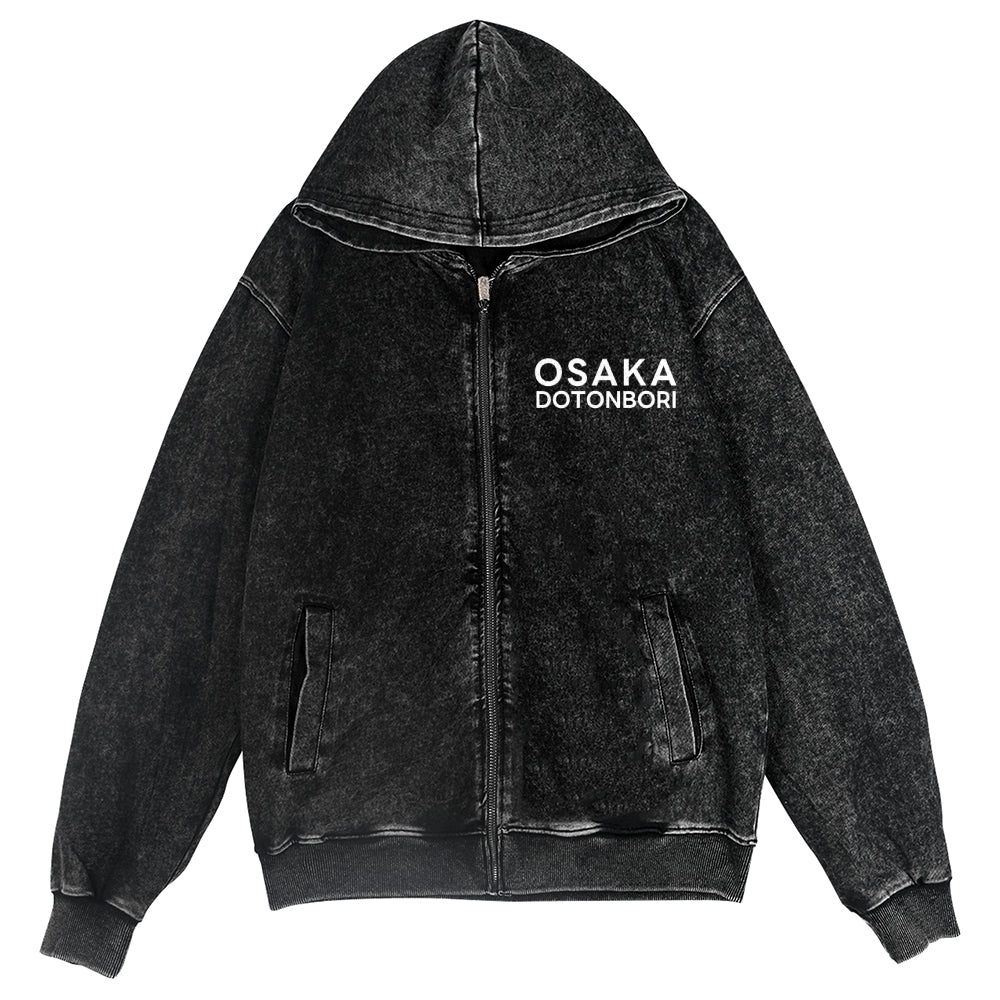 Osaka Octopus Vintage Wash Zip Hoodie