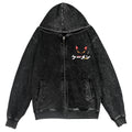 Cat Ramen Vintage Wash Zip Hoodie
