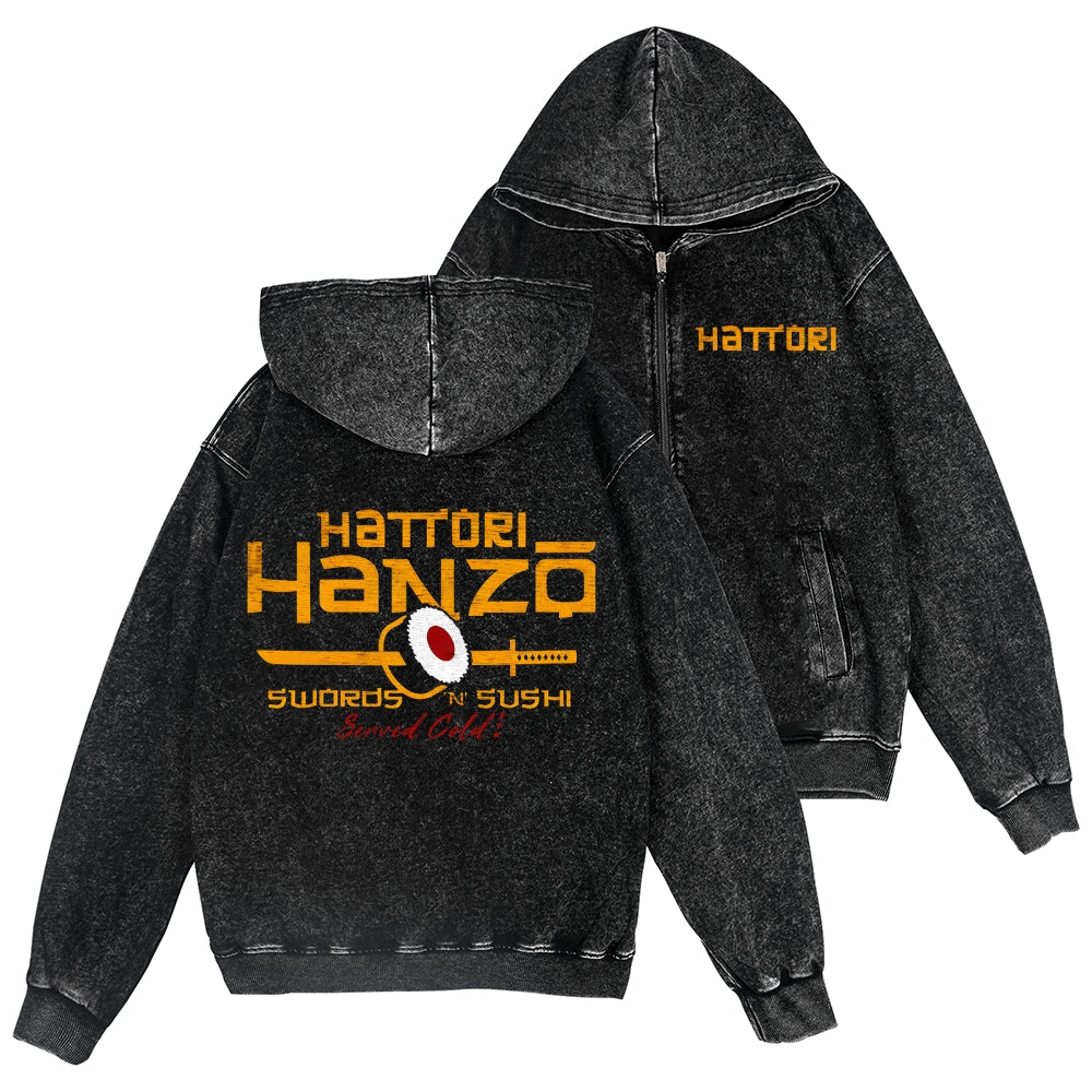 Hattori Hanzo Vintage Wash Zip Hoodie