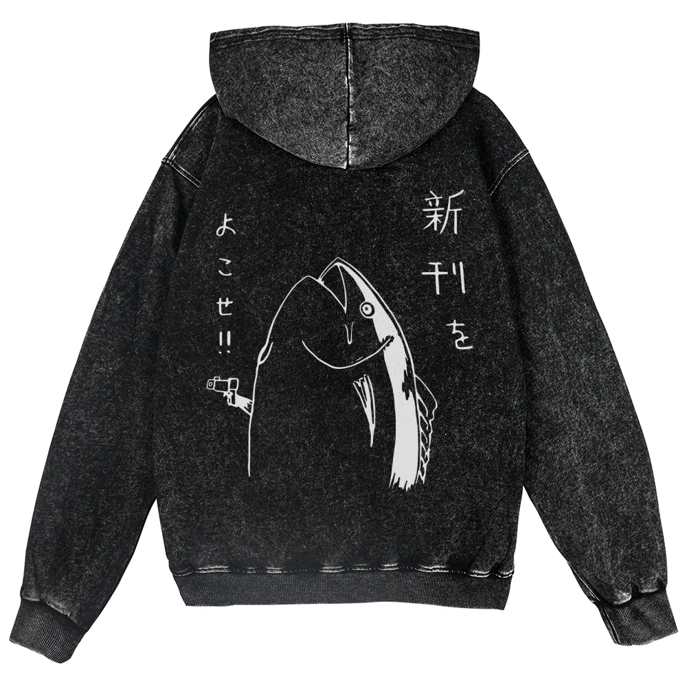 Fish Vintage Wash Zip Hoodie