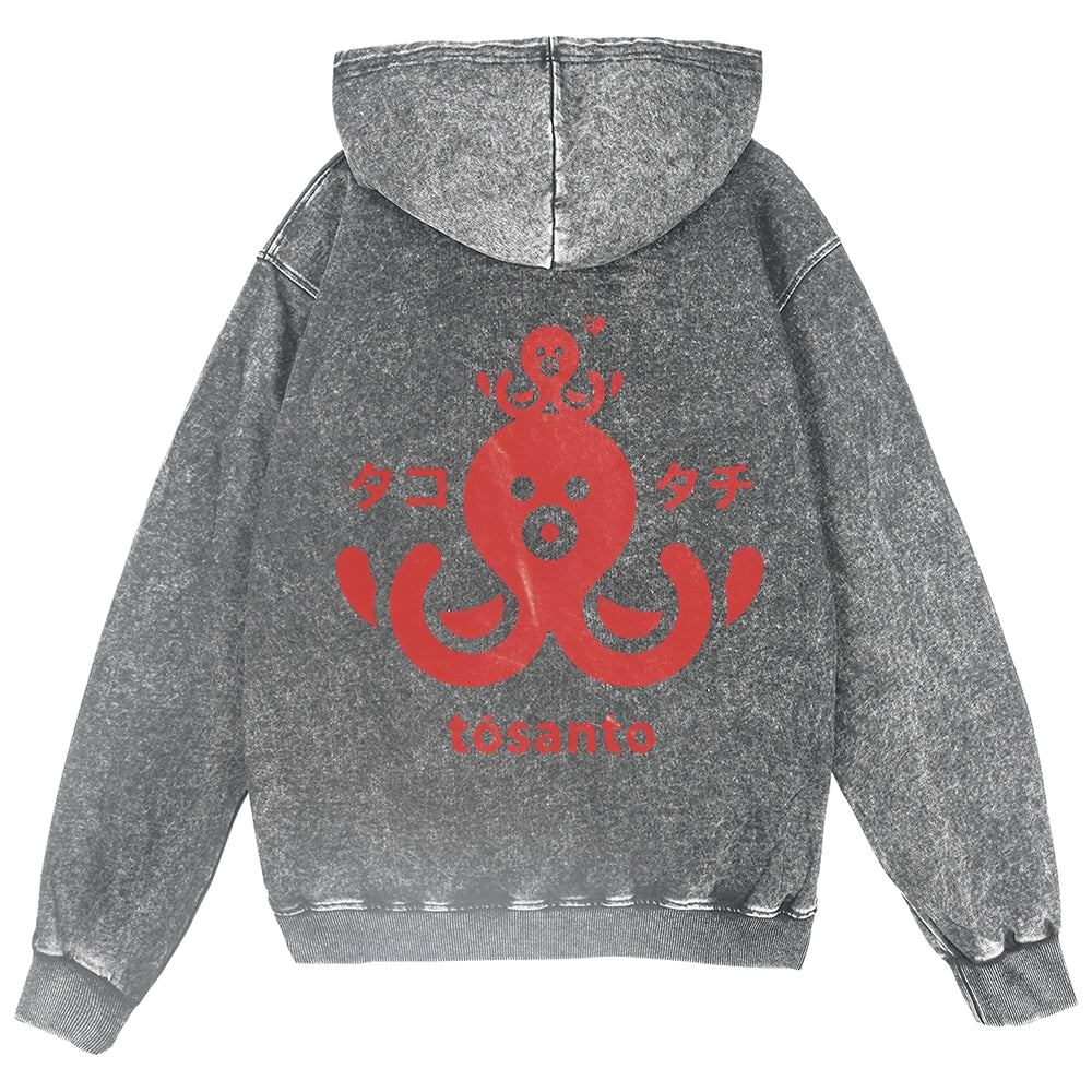Octopus Vintage Wash Zip Hoodie