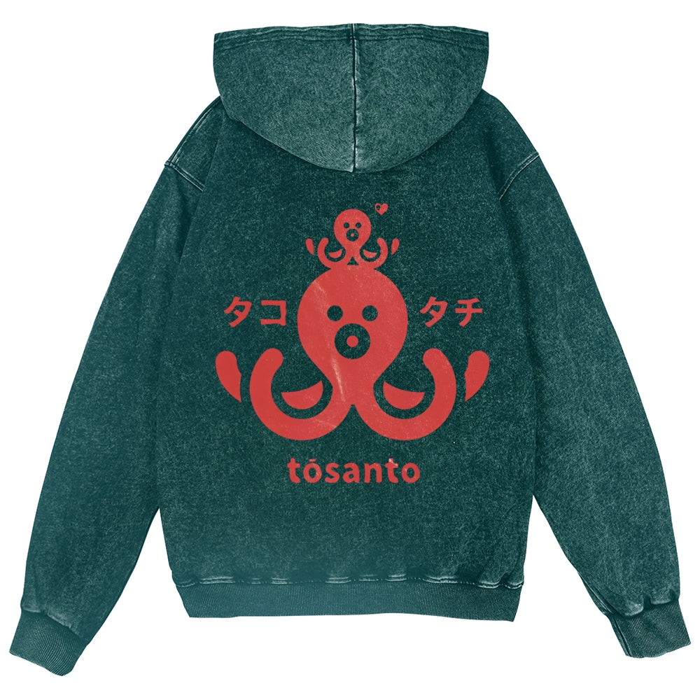 Octopus Vintage Wash Zip Hoodie