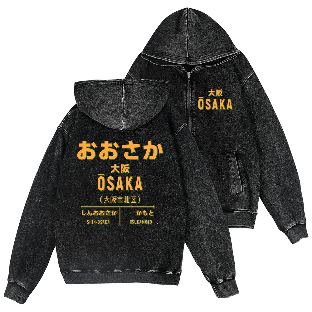 Osaka Vintage Wash Zip Hoodie
