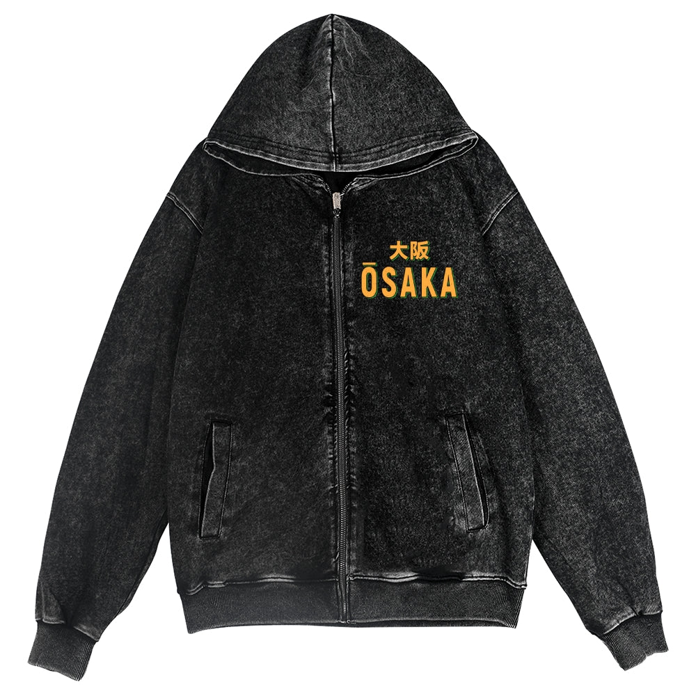 Osaka Vintage Wash Zip Hoodie