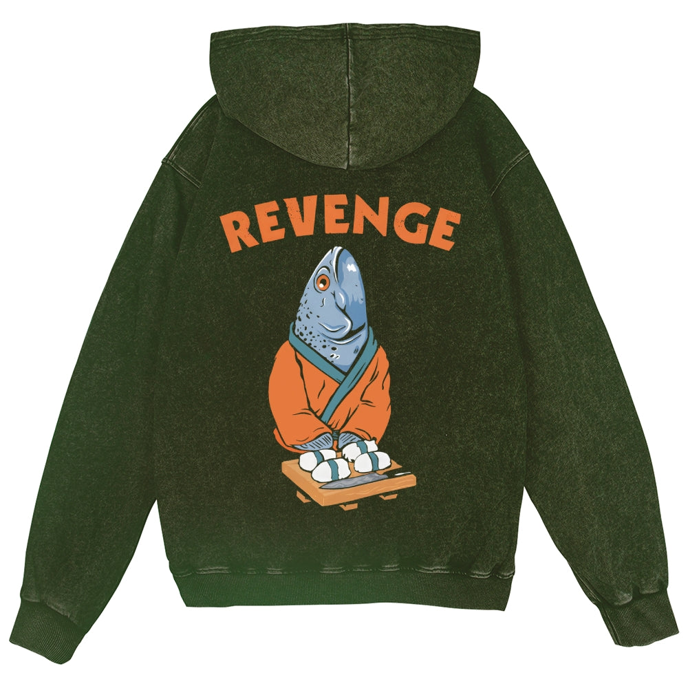 Revenge Fish Vintage Wash Zip Hoodie