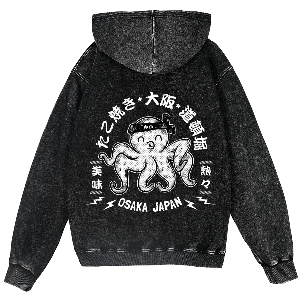 Octopus Vintage Wash Zip Hoodie