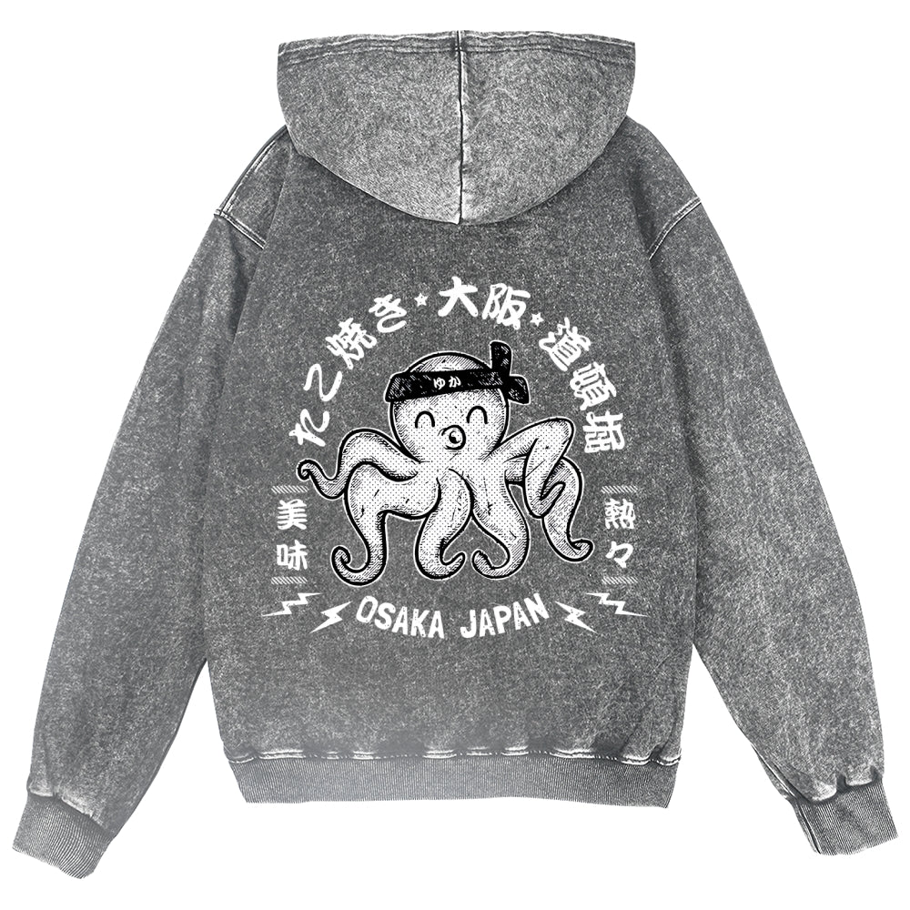 Octopus Vintage Wash Zip Hoodie