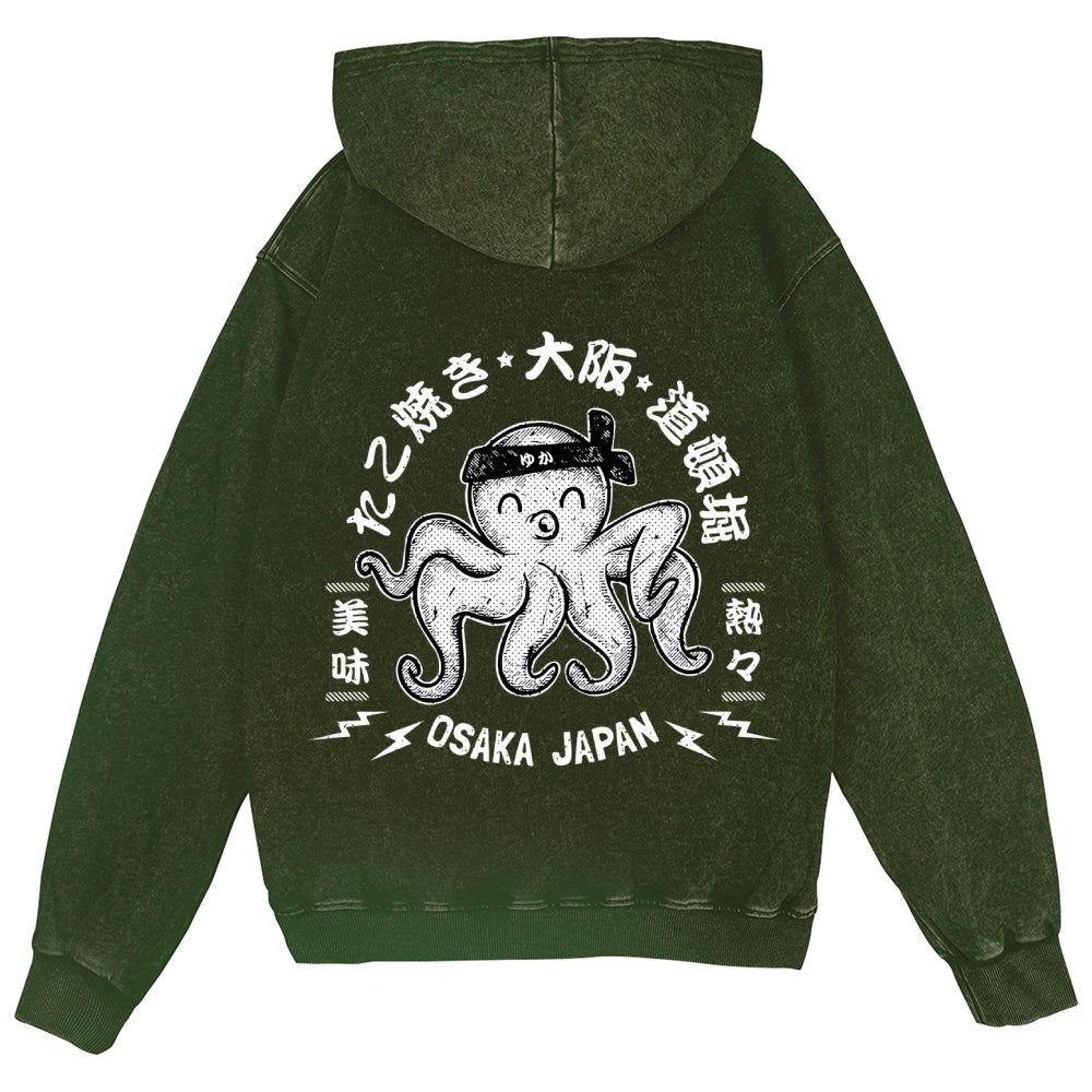 Octopus Vintage Wash Zip Hoodie