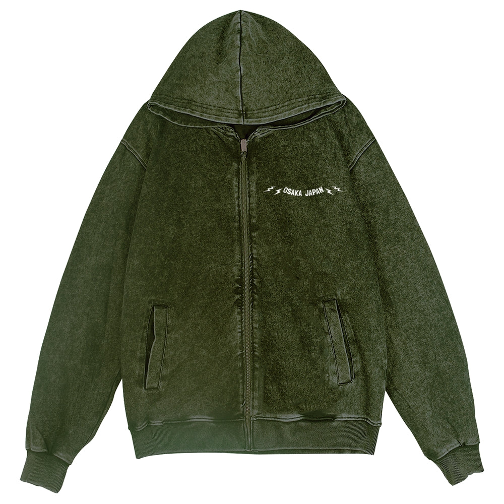 Octopus Vintage Wash Zip Hoodie