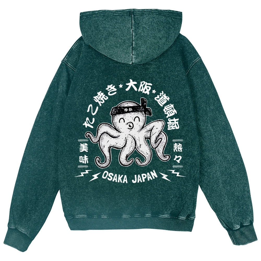 Octopus Vintage Wash Zip Hoodie