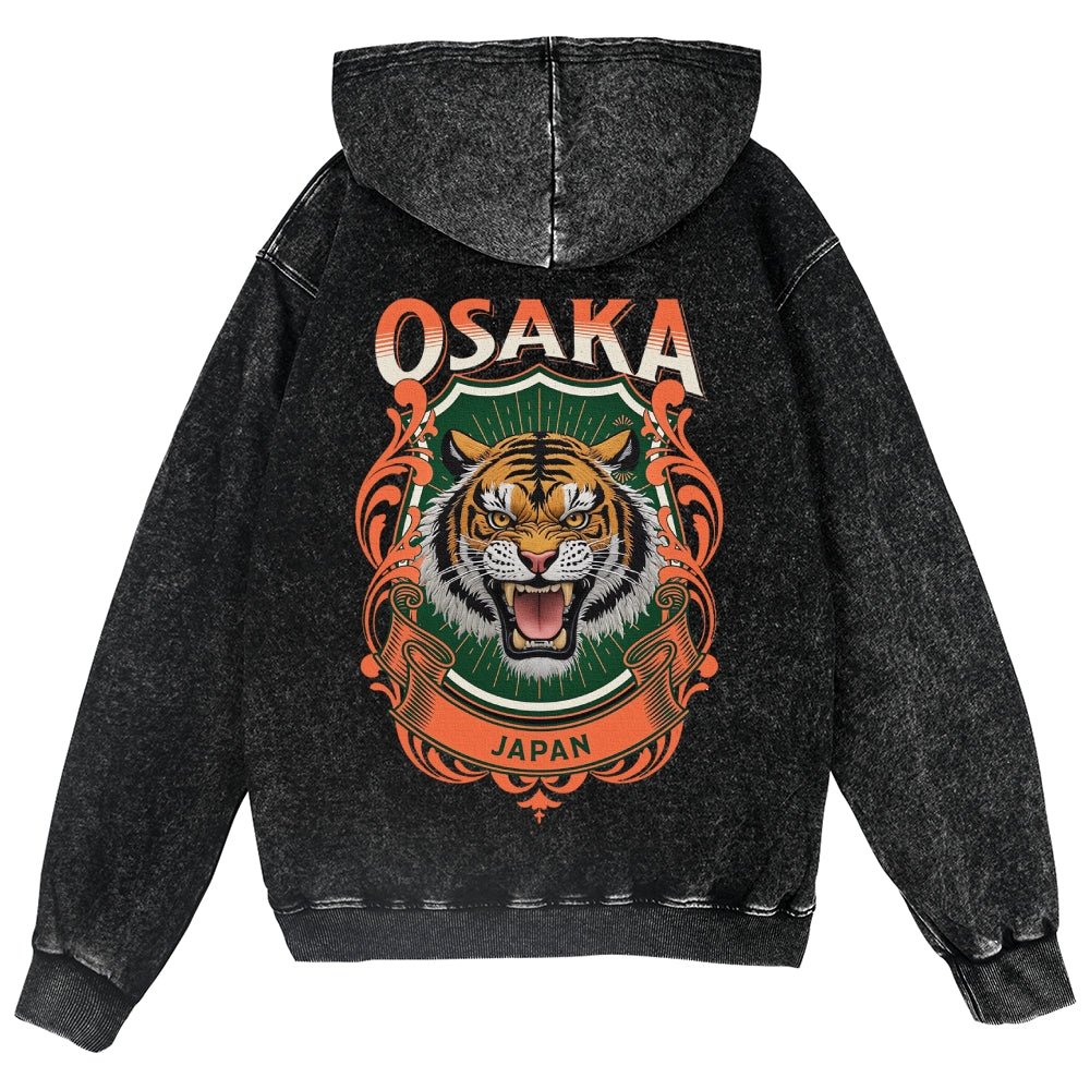 Osaka Tiger Vintage Wash Zip Hoodie